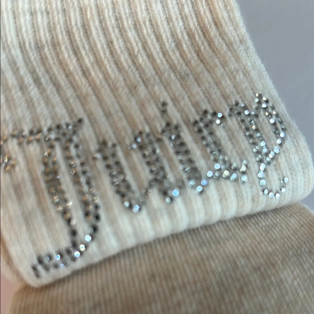 Juicy Couture Bling Crew Socks set with Sparkling Crystals